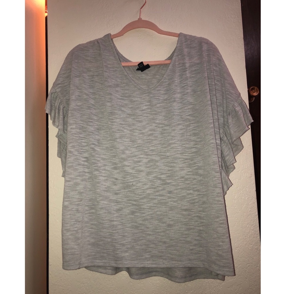Gray Flowy sleeve tee | XL